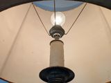 a light that is on in the middle of a lamp