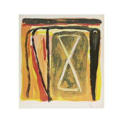 une image représentant une peinture d'une croix sur fond jaune