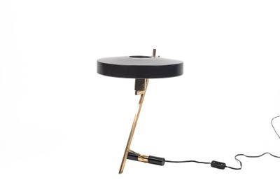 Louis KALFF pour PHILIPS. Lampe "Z" en laiton et métal laqué… - Photo 1