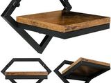 une image représentant une étagère en bois avec une autre étagère en dessous