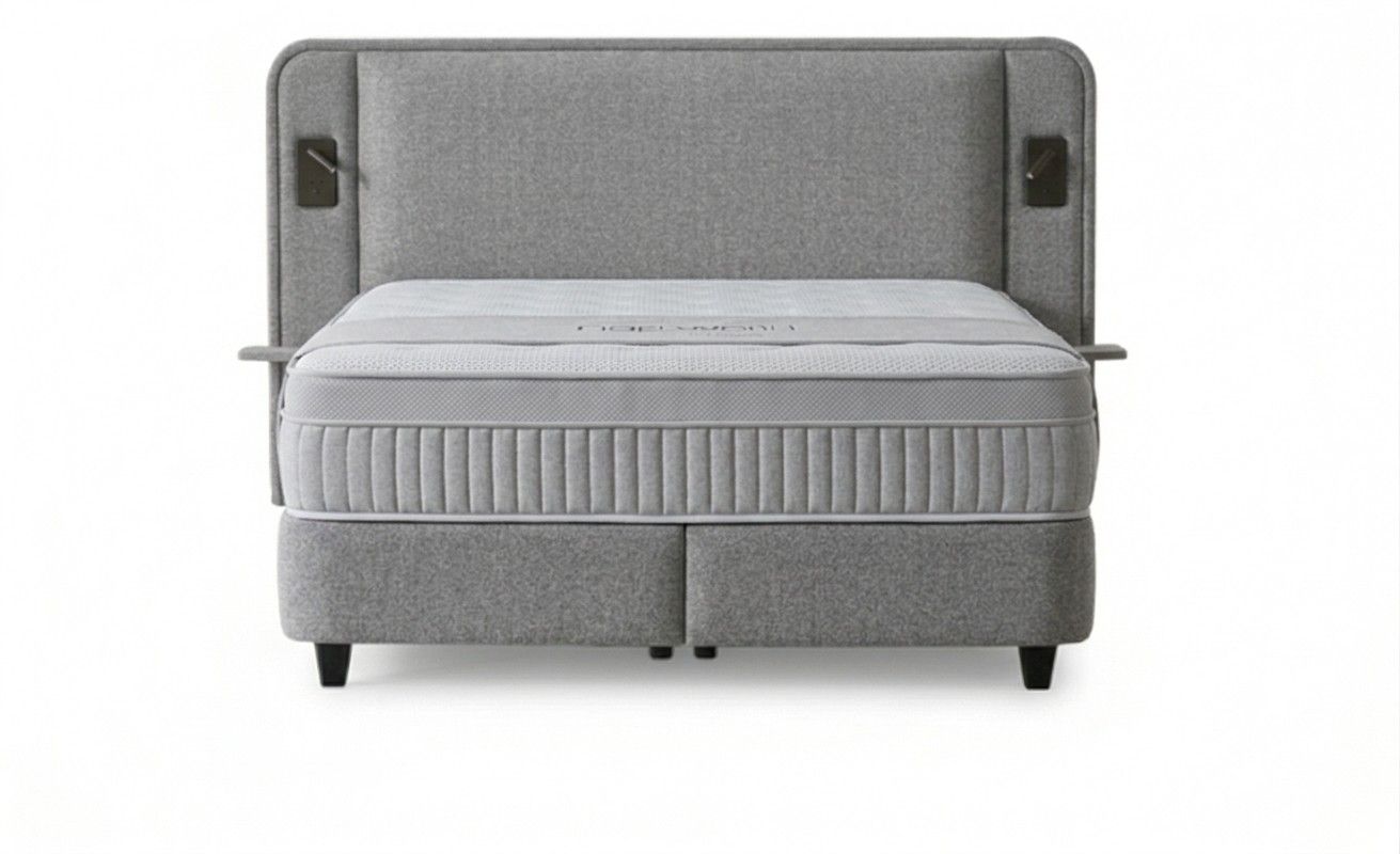1 x Lit coffre Palermo (lumière)180x200 cm gris :