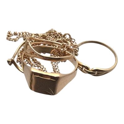 LOT d'or : bagues, chaines, débris poids 9.4 g - Photo 1