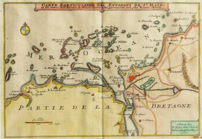an old map of a town with a river running through it