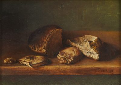 Jef DIELS (1952) Nature morte, huile sur panneau, signé et d…