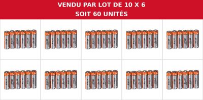 lot de 20 piles AA sur fond blanc