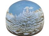 a picture of a snow globe with trees in it
