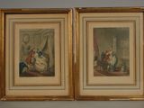 deux tableaux encadrés représentant un couple assis sur un canapé