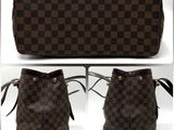 louis vuitton damier canvas and leather shoulder bag