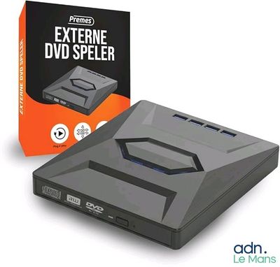 the external dvd speler is in front of the box
