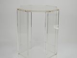 clear acrylic hexagonal side table