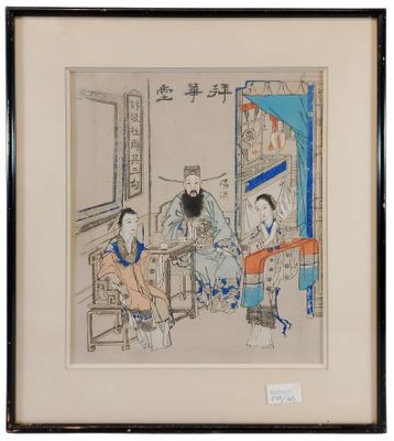 une image représentant un tableau où l'on voit un homme et une femme assis à une table