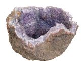 un gros plan sur un morceau de roche recouvert d'une substance violette