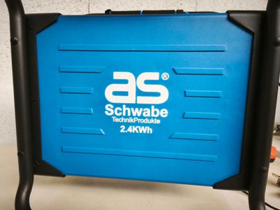 a blue box with a logo on it sitting on a table