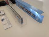a box with a train inside of it on a table