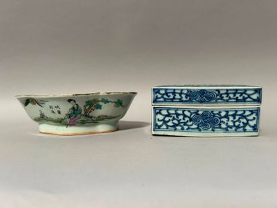 paire de bols en porcelaine chinoise bleue et blanche