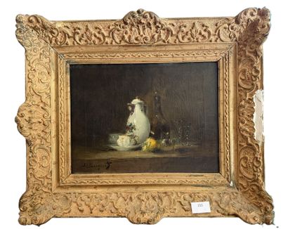 painting of a still life of a pitcher and a bowl of lemons
