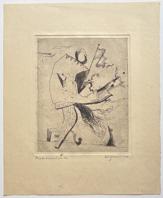 une image représentant un dessin d'un homme tenant un couteau à la main