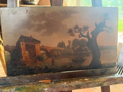 une image d'un tableau sur un chevalet dans une pièce