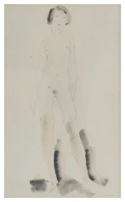 CHAS-LABORDE (1886-1941) Nu au bas collant