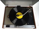 a record player that is sitting inside of a box