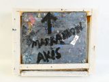 a picture of a painting on the wall with writing on it