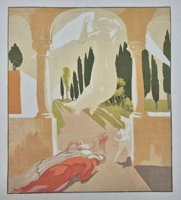 une image représentant un tableau où l'on voit une femme allongée par terre