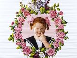 a poster for a movie starring a young girl in a wreath of roses