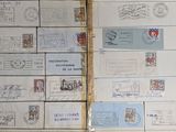 a lot of stamps on the pages of a book
