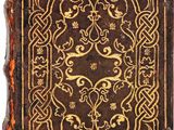an old book with ornate designs on it