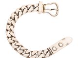 a close up of a bracelet on a white background