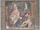 une photo d'un tableau représentant une femme assise sur une chaise