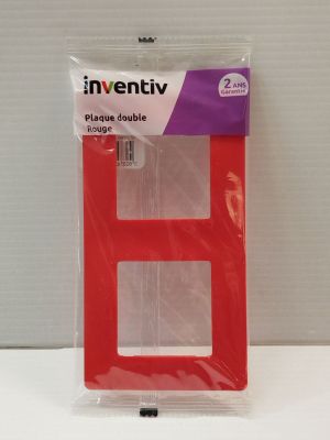 red inventitix double picture frame in packaging on a white surface
