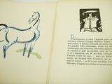 an open book with a picture of a horse on it