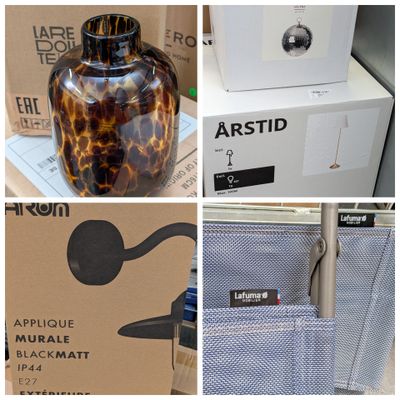 plusieurs images différentes représentant une bouteille et une boîte contenant quelques objets
