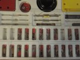 many different types of electrical components in this box