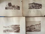trois vieilles photographies en noir et blanc représentant un village et une montagne