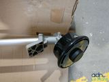 a picture of a black and white shower head on a wall