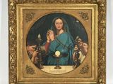une image représentant un tableau où l'on voit une femme tenant une bougie à la main