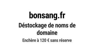 Nom de domaine bonsang.fr. Catégorie: Santé et médical.
