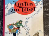 a book with a picture of two people on skis in the snow