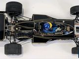 a model of a racing car on display on a table