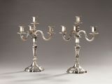 pair of silver plated candelabs with four arms