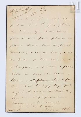lettre manuscrite écrite à l'encre noire sur une feuille de papier