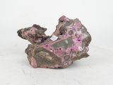pink and gray rock with a tag on it
