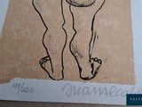 a drawing of a nude woman with her legs crossed