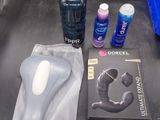 a computer mouse and other items sitting on a table