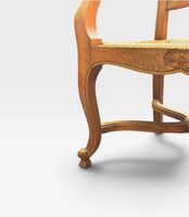 Deux fauteuils en bois naturel et assise à fond de paille. (photo 3)