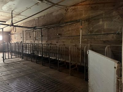 a room that has a bunch of stalls in it