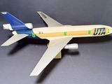 a model of an airplane that is on a table