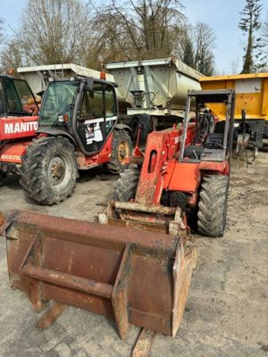 Charriot MANITOU BUGGISCOPIC type BT 420 équipé fourche et godet - Heu